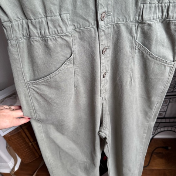 NWT Free People Marci Coverall Utility Jumpsuit Washed Army Sz S - Picture 4 of 8